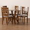 Baxton Studio Elise Grey Upholstered and Walnut Wood 5-Piece Dining Set 169-9881-10899 - alternate 3